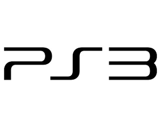 Logotipo preto do texto PS3 em fundo branco