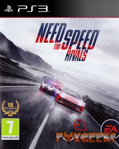 Capa do jogo PlayStation 3 NEED FOR SPEED RIVALS com carros a correr