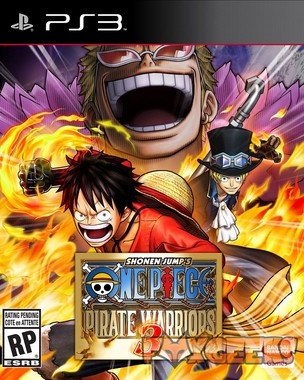 Capa do jogo One Piece Pirate Warriors 3 para PS3 com personagens de anime e fogo ao fundo