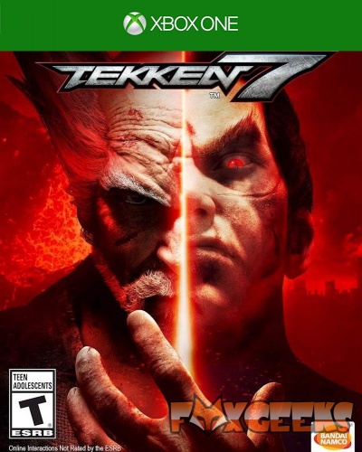 Capa do jogo Tekken 7 para Xbox One com dois personagens e título
