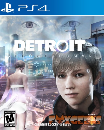 Capa do jogo PS4 Detroit Become Human com personagem e cenário futurista