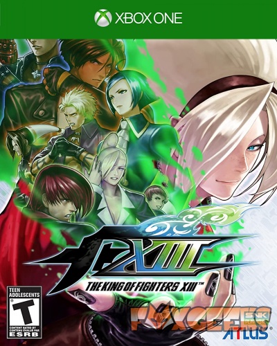 Capa do jogo Xbox One The King of Fighters XIII com personagens anime e texto na frente