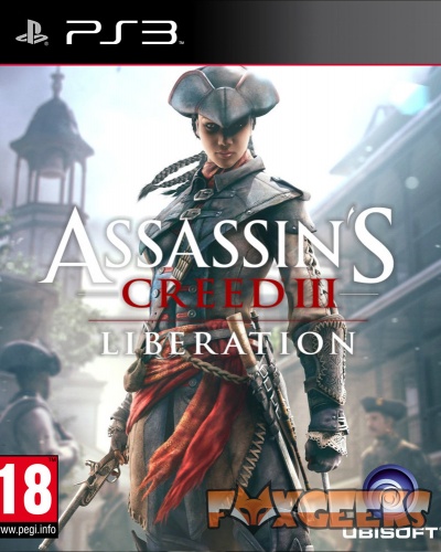 Capa do jogo de PS3 Assassin's Creed III Liberation com personagem em roupa histórica