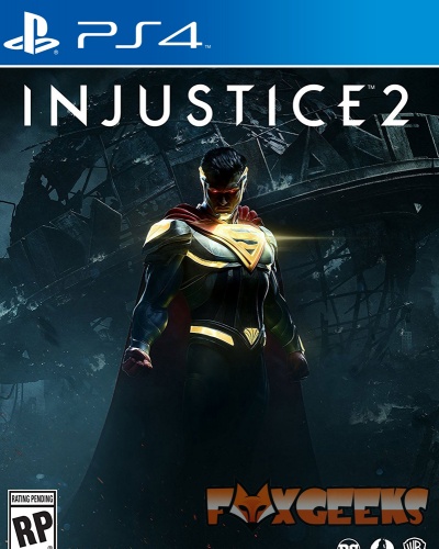 Capa do videojogo Injustice 2 para PS4 com personagem em destaque e texto