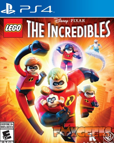 Capa do videojogo PS4 LEGO The Incredibles com personagens Lego dos Incríveis