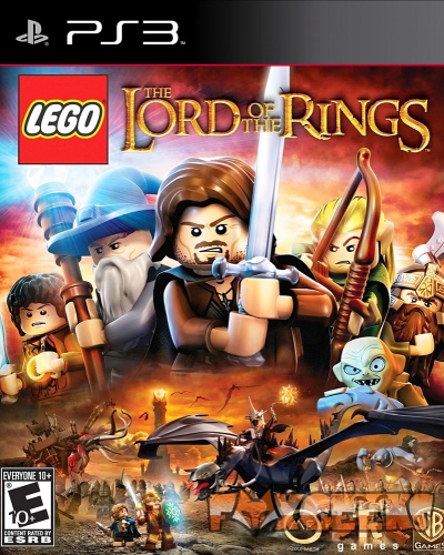 Capa do jogo LEGO The Lord of the Rings para PS3 com personagens LEGO em batalha