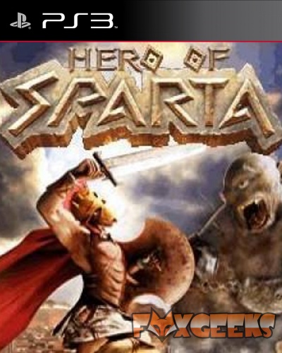 Capa do jogo HERO OF SPARTA para PS3 com guerreiro espartano e monstro