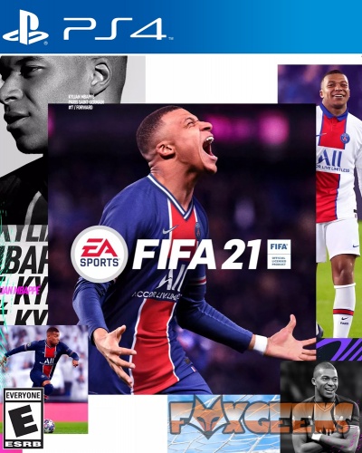 Capa do jogo FIFA 21 para PS4 com jogador Kylian Mbappé em uniforme do PSG