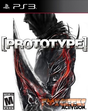 Capa do jogo PROTOTYPE para PS3 com personagem encapuzado e logos