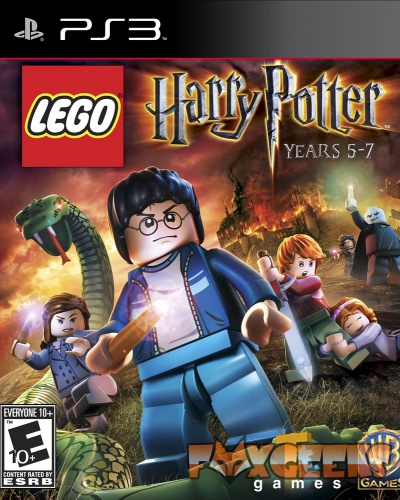 Capa do jogo LEGO Harry Potter YEARS 5-7 para PS3 com personagens LEGO e cobra gigante