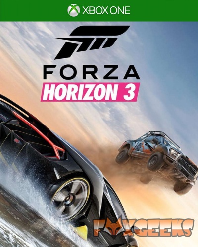 Capa do jogo Forza Horizon 3 para Xbox One com carros em ação