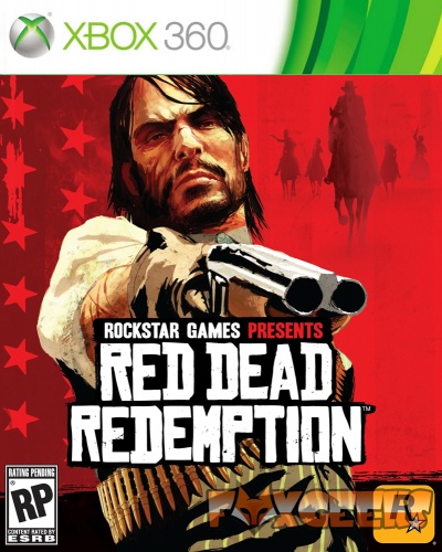 Capa do jogo Red Dead Redemption para Xbox 360 com homem armado