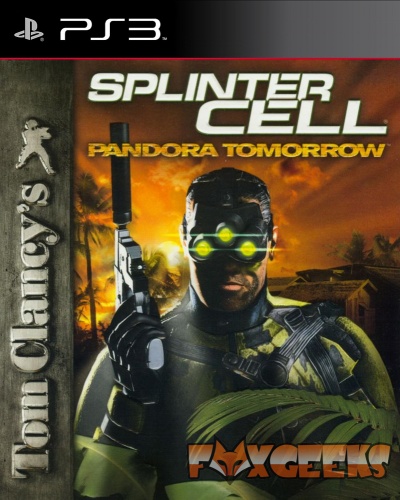 Capa do jogo Splinter Cell Pandora Tomorrow para PS3 com personagem e texto