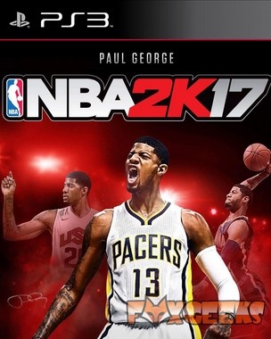 Capa do jogo NBA 2K17 para PS3 com jogador Paul George dos Pacers