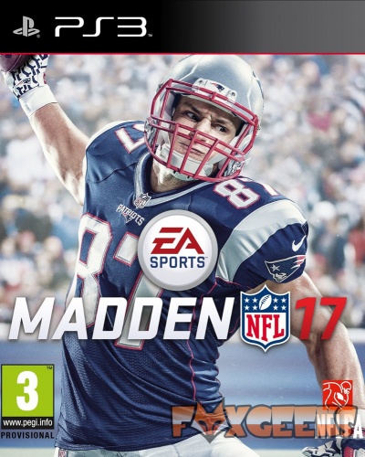 Capa do jogo Madden NFL 17 para PS3 com jogador de futebol americano
