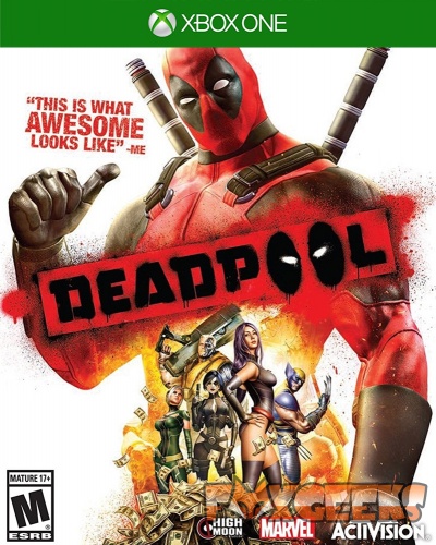 Capa do jogo Xbox One Deadpool com personagens e texto promocional