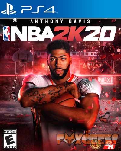 Capa do jogo PS4 NBA 2K20 com Anthony Davis segurando bola de basquete