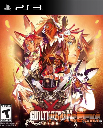 Capa do jogo PS3 Guilty Gear X SIGN com várias personagens ilustradas sobre fundo laranja