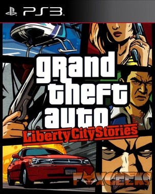 Capa do jogo Grand Theft Auto Liberty City Stories para PS3 com arte colorida