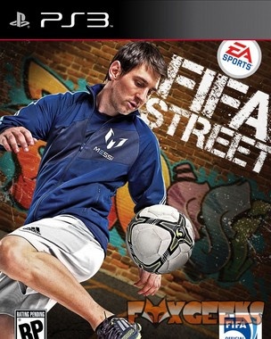 Capa do jogo FIFA Street para PS3 com jogador de futebol e grafite
