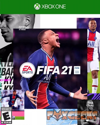 Capa do jogo FIFA 21 com Kylian Mbappé em destaque