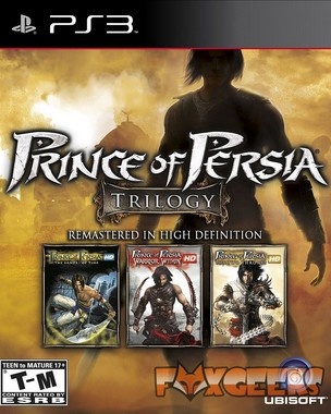 Capa do jogo Prince of Persia Trilogy para PS3 com imagens dos jogos remasterizados