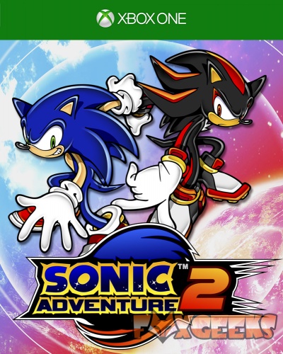 Capa Xbox One do jogo SONIC ADVENTURE 2 com personagens Sonic e Shadow em fundo espacial
