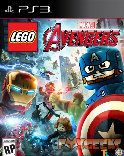 Capa do jogo LEGO Marvel Avengers para PS3 com personagens LEGO dos Avengers em ação