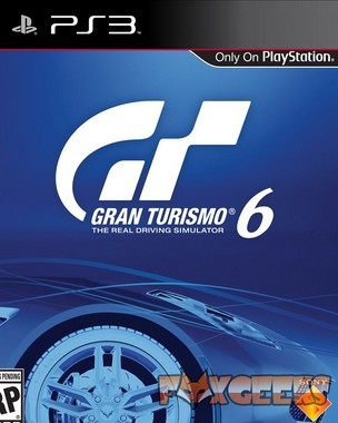 Capa do jogo PS3 Gran Turismo 6 com roda de carro e fundo azul