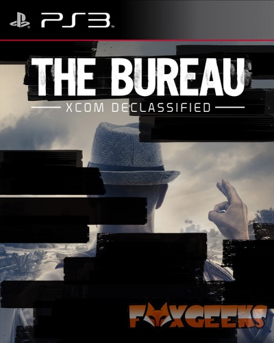 Capa do jogo PS3 The Bureau XCOM Declassified com figura de costas e texto FOXGEEKS