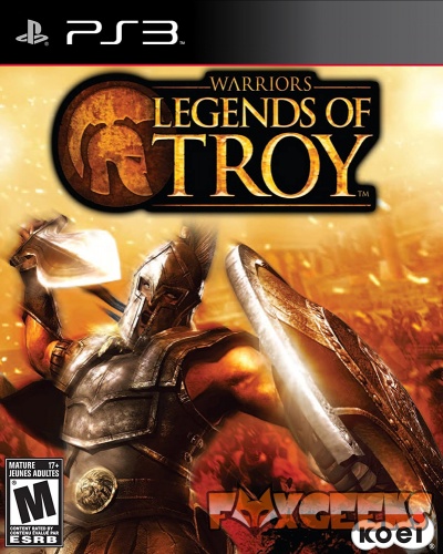 Capa de jogo PS3 Warriors Legends of Troy com guerreiro em armadura e escudo
