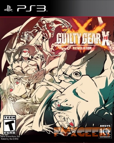 Capa do jogo Guilty Gear XX Revelator para PS3 com arte de personagens em estilo anime.