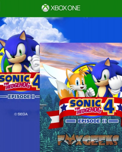 Capas dos jogos Sonic The Hedgehog 4 Episode I e Episode II para Xbox One com personagens Sonic e Tails