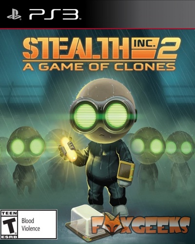 Capa do jogo PS3 STEALTH INC. 2 A GAME OF CLONES com personagens e logos.