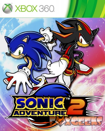 Capa do jogo Sonic Adventure 2 para Xbox 360 com personagens Sonic e Shadow