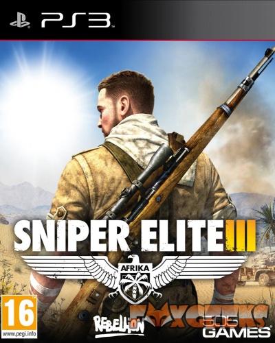 Capa do jogo PS3 Sniper Elite III com soldado armado e texto do título