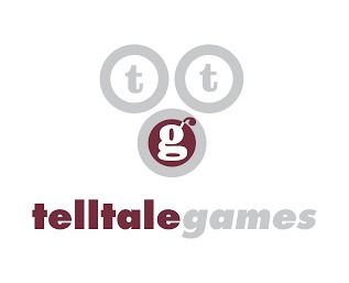 Logotipo da telltale games com letras t e g em círculos e texto telltalegames