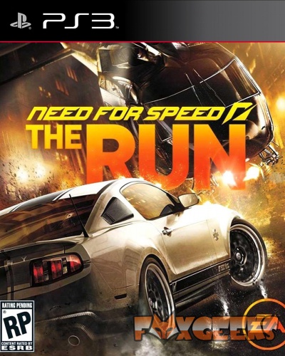 Capa do jogo PS3 Need for Speed The Run com carro desportivo branco e helicóptero preto