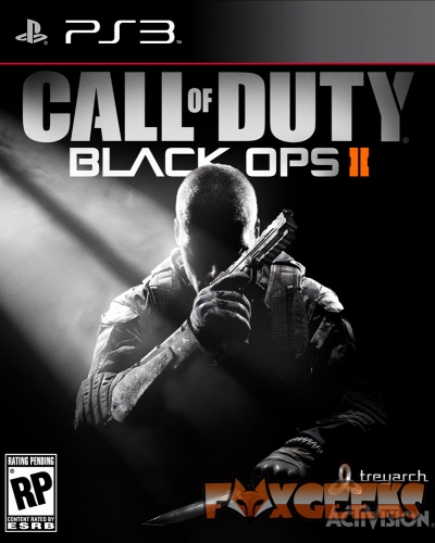 Capa do jogo Call of Duty Black Ops II para PS3 com soldado e armas