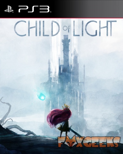 Capa do jogo Child of Light para PS3 com personagem e castelo nevoento