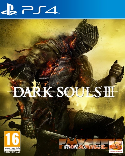 Capa do jogo Dark Souls III para PS4 com cavaleiro em armadura queimada