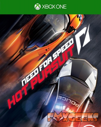 Capa do videojogo Need for Speed Hot Pursuit para Xbox One com carros a alta velocidade