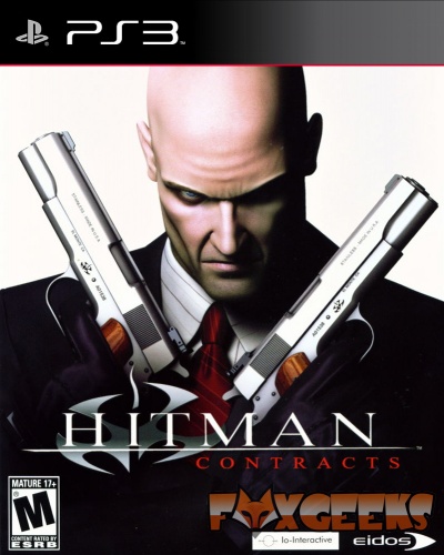 Capa de jogo PS3 Hitman Contracts com personagem e pistolas