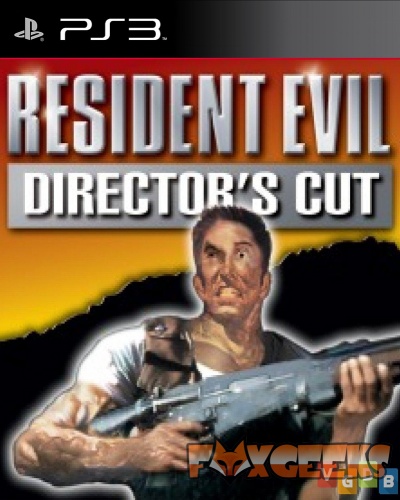 Capa do jogo Resident Evil Director's Cut para PS3 com homem a segurar arma