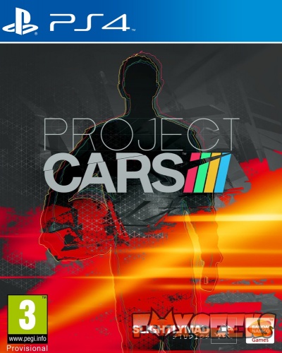 Capa do jogo Project CARS para PS4 com silhueta e luzes