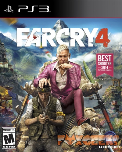 Capa do jogo Far Cry 4 PS3 com personagens e cenário montanhoso