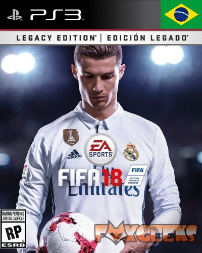 Capa do jogo FIFA 18 PS3 com jogador de futebol do Real Madrid