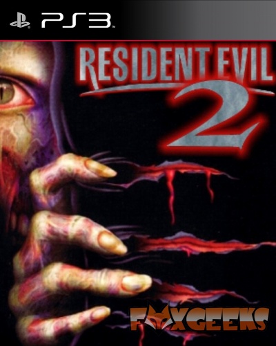Capa do jogo Resident Evil 2 para PS3 com mão zumbi e título vermelho