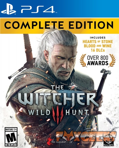 Capa do jogo PS4 The Witcher Wild Hunt Complete Edition com personagem principal