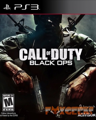 Capa do jogo Call of Duty Black Ops para PS3 com soldado e armas
